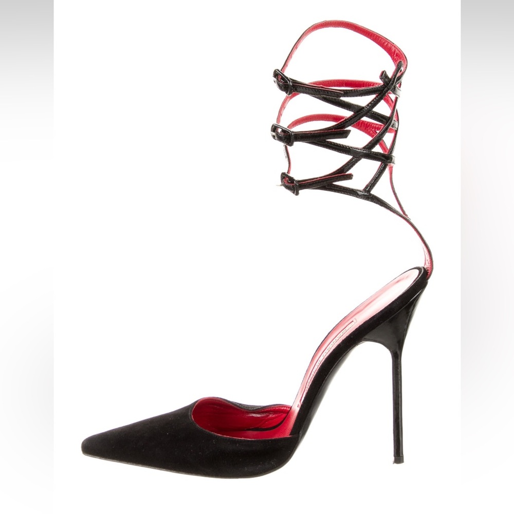 Manolo Blahnik Suede d’Orsay Pumps 38.5